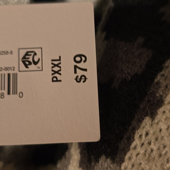 LIZ CLAIBORNE WOMENS PLUS SIZE GRAY/BLACK ANIMAL PRINT FRONT BUTTON SWEATER PXXL - Picture 3 of 16